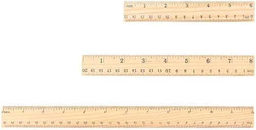 Miniatura 10 de Utoolmart 2 reglas rectas de madera, regla de escala de doble cara de 6 pulgadas, herramienta de medición para ingeniería, arquitecto de oficina y
