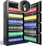 XDeer 122 Keys Key Lock Box Wall Mount with Advanced Anti-Theft Deposit Key Slot & LED Light, Key Ca