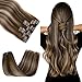 Hair Extensions Clip 22 Inch Real Hair Extensions Remy Human Hair Extensions MushroomBrown 120grams 7pcs Silky Straight Human Hair Clip No Tangling No Shedding Hair