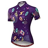 JPOJPO Damen-Radtrikot, Kurzarm und Sommer-Trägerhose gepolsterte Radhose