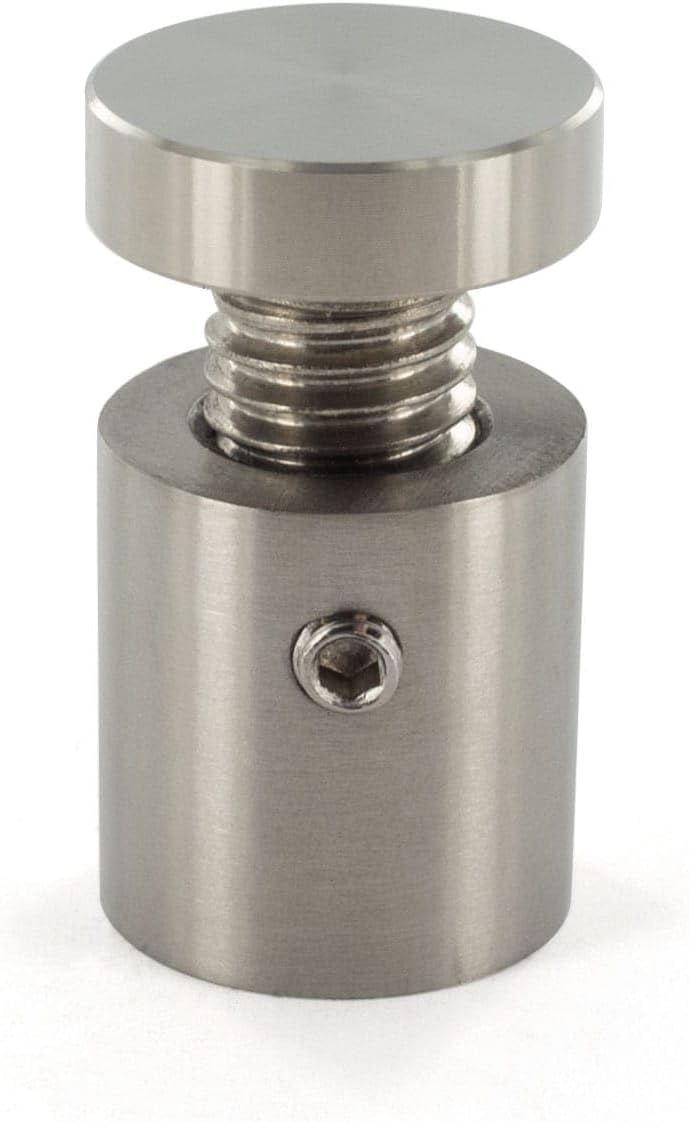 Sign Standoff 3/4" Diameter x 3/4" Barrel Length Brushed Stainless Finish Eco Lock Series Tamper Proof Standoff Pack of 8 by Outwater