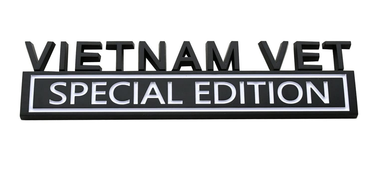 1pc Vietnam Vet Special Edition Emblems 3D Raised Decals Exterior Truck Stickers Fender Vietnam Veteran Badges Replacement for F150 F250 F350 1500