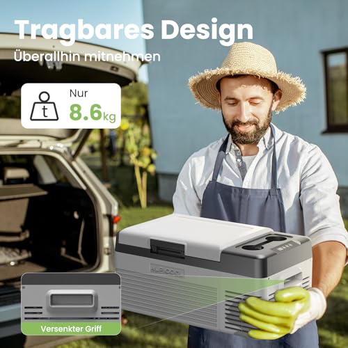 Alpicool 15L CL15 Kompressor Kühlbox Klein, 2026 NEU Kühlschrank Gefrierbox Tragbarer, Kühlbox 12V 230V Kompressor für Auto, Camping, Angeln, Fahrten, Boot, Reisemobil, -20℃-20℃