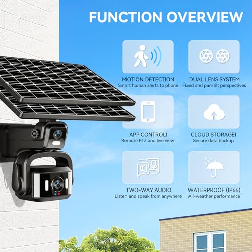 NEYESECU 4G LTE Solar Security Camera Outdoor, Dual Lens 4K 8MP - image 6