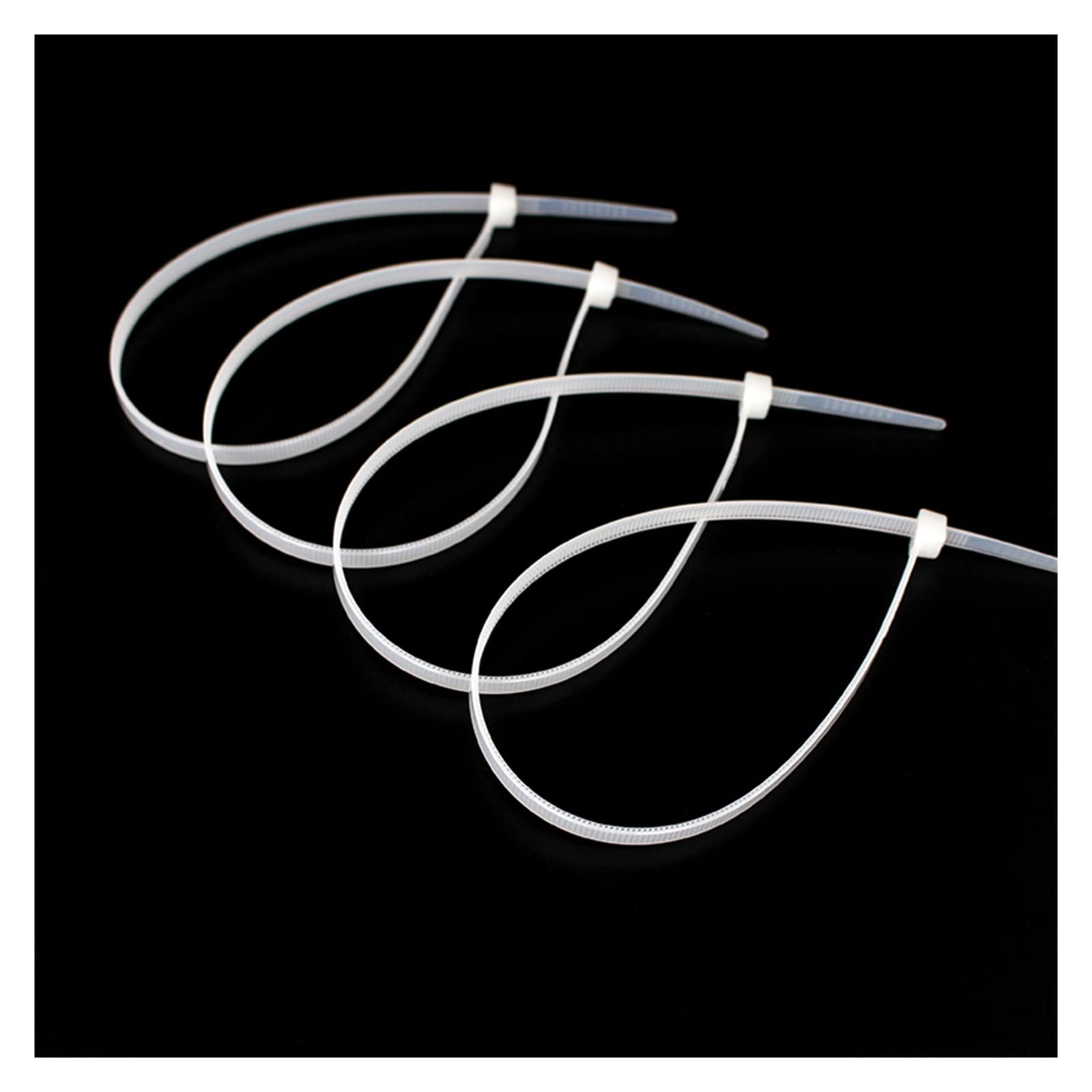 100 Stück Kabelbinder, selbstsichernder Kunststoff-Nylon-Kabelbinder, weiß, Organizer zum Befestigen von Kabeln, Kabeln, Kabelbindern (Farbe: Weiß, Größe: 5 x 250 mm (weiß), 100 Stück) (weiß, 5 x 30