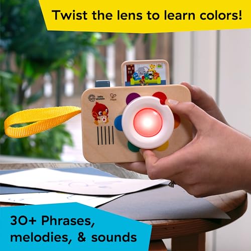 Baby Einstein, Hape Learning Lens Spielzeugkamera – Lernkamera Für Babys Ab 6 Monaten, Vermittelt Farben & Feinmotorik, 6 Farben In 4 Sprachen, 30+ Sätze, Melodien & Kameratöne