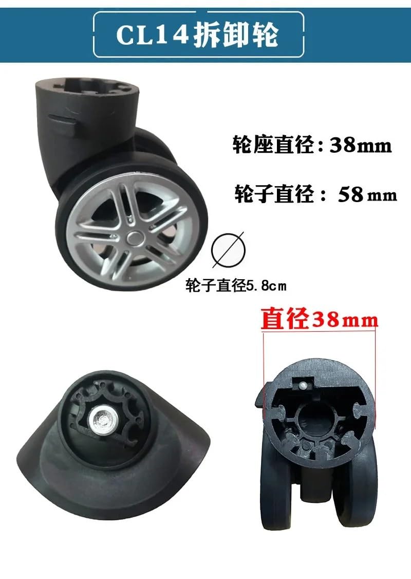 Plug-In Abnehmbares Rad Zerlegbare Abnehmbare Universalräder Kofferzubehör Gepäck Ersatz Riemenscheibe Reparaturteile (Color : CL20-1Pair-2Wheels)
