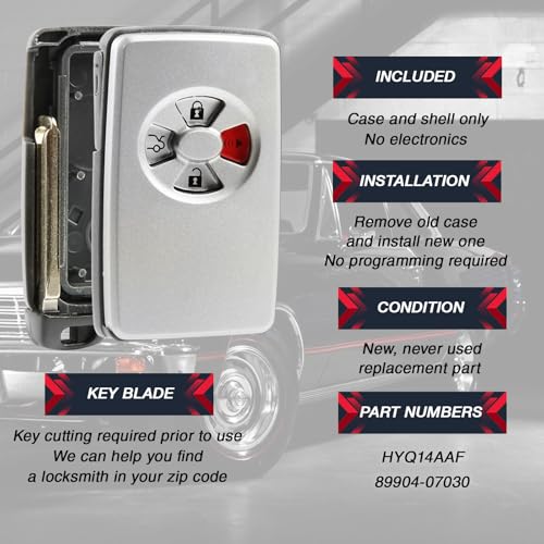 Boîtier clé Toyota Avalon usé solution de remplacement 4 boutons HYQ14AAF