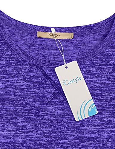 Image of Cestyle Workout Tops for Women Yoga Tops Running Shirts Activewear Tee Shirt