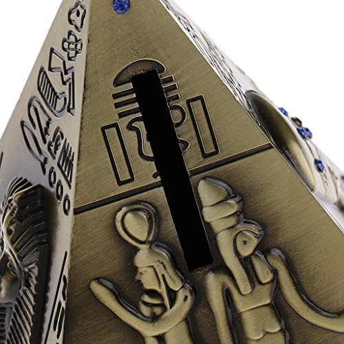 Homyl Antigo Egito Pirâmide Mealheiro Poupança Pote Vintage Home Decor Craft - Bronze