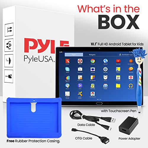 Image of Pyle Kids Tablet with Stylus Pen, 7 Inch Android Tablet with 1080p HD Display, Dual Camera, WiFi Compatibility, Quad-Core Processor, 1GB RAM, 8GB Storage, Kid Proof Cover