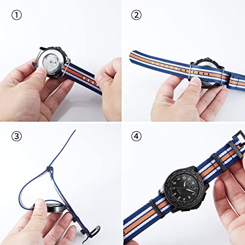 Image of BINLUN Nylon Watch Band Thick G10 Premium Ballistic Nylon Multicolor Replacement Watch Straps with Silver /Black Stainless Steel Buckle for Men Women 18mm 20mm 22mm 24mm