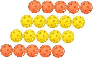 CORHAD 20pcs Golf Hole Sportster Accessories Foam Golf Balls Yellow Accessories Plastic Practice Golf Hollow Practice Balls White Ball Golfs Training Balls Golfing Training Balls Toy Ball