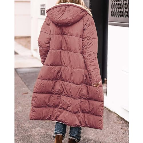 Insulated Women Jacket Ladies Fashionable Warm Winter Coat Double Faced Long Sleeve Hooded Down Jacket Warm Fleece Jacket Men - Afbeelding 4