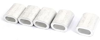 Aexit 5pcs M10 Fall Protection Oval Aluminum Sleeves Clamps for 10mm Stianless Steel Restraint Ropes & Lanyards Wire Rope