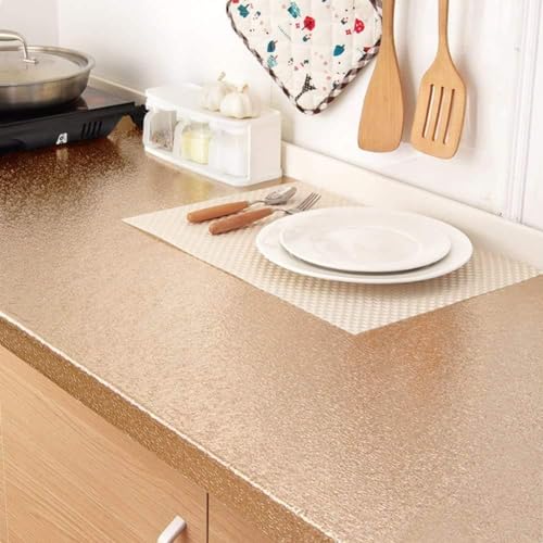 Image of HOME13 Vinyl Self Adhesive Vinyl Decorative Foli Gold Kitchen Wallpaper for Kitchen Countertop Home /Office 1 Ft x 6 Ft with 2pcs
