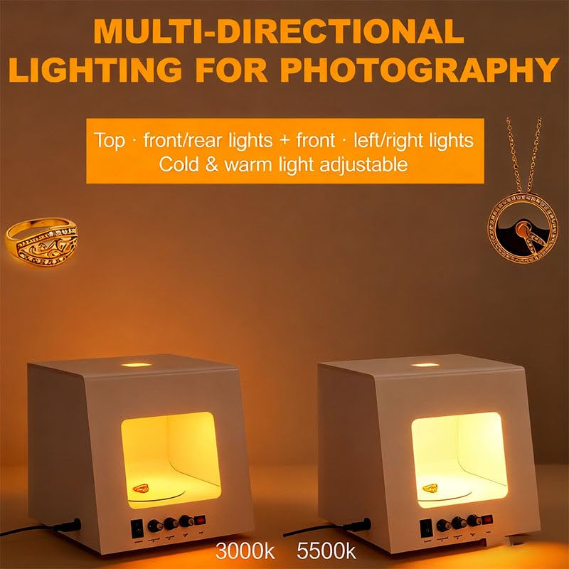 Namiot do fotografowania biżuterii, inteligentny obrotowy stół fotograficzny 20/30 cm, ściemnialny namiot do fotografowania biżuterii, softbox, do biżuterii i małych przedmiotów TB20