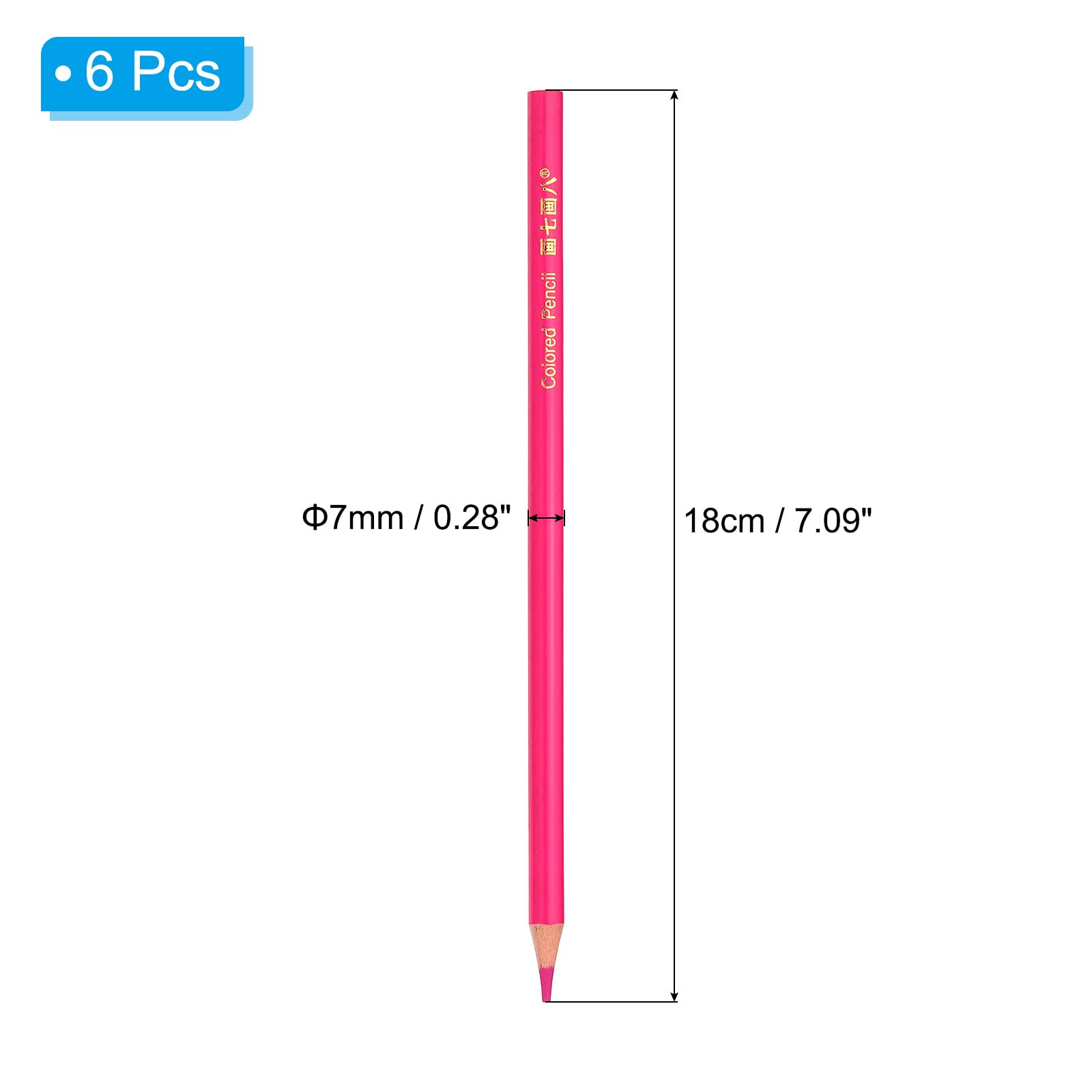 PATIKIL Rose Red Colored Pencils Set,6 Pcs Oil Color Pencils Wooden Coloring Drawing Pencil for Artists Art Painting - Image 2