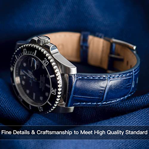 Ottoody Alligator Grain Leather Watch Bands, Quick Release Top Grain Leather Watch Straps For Men & Women - Choice Of Color & Width 18Mm, 20Mm, 21Mm Or 22Mm, Wristband For Watch & Smartwatch #TOP7