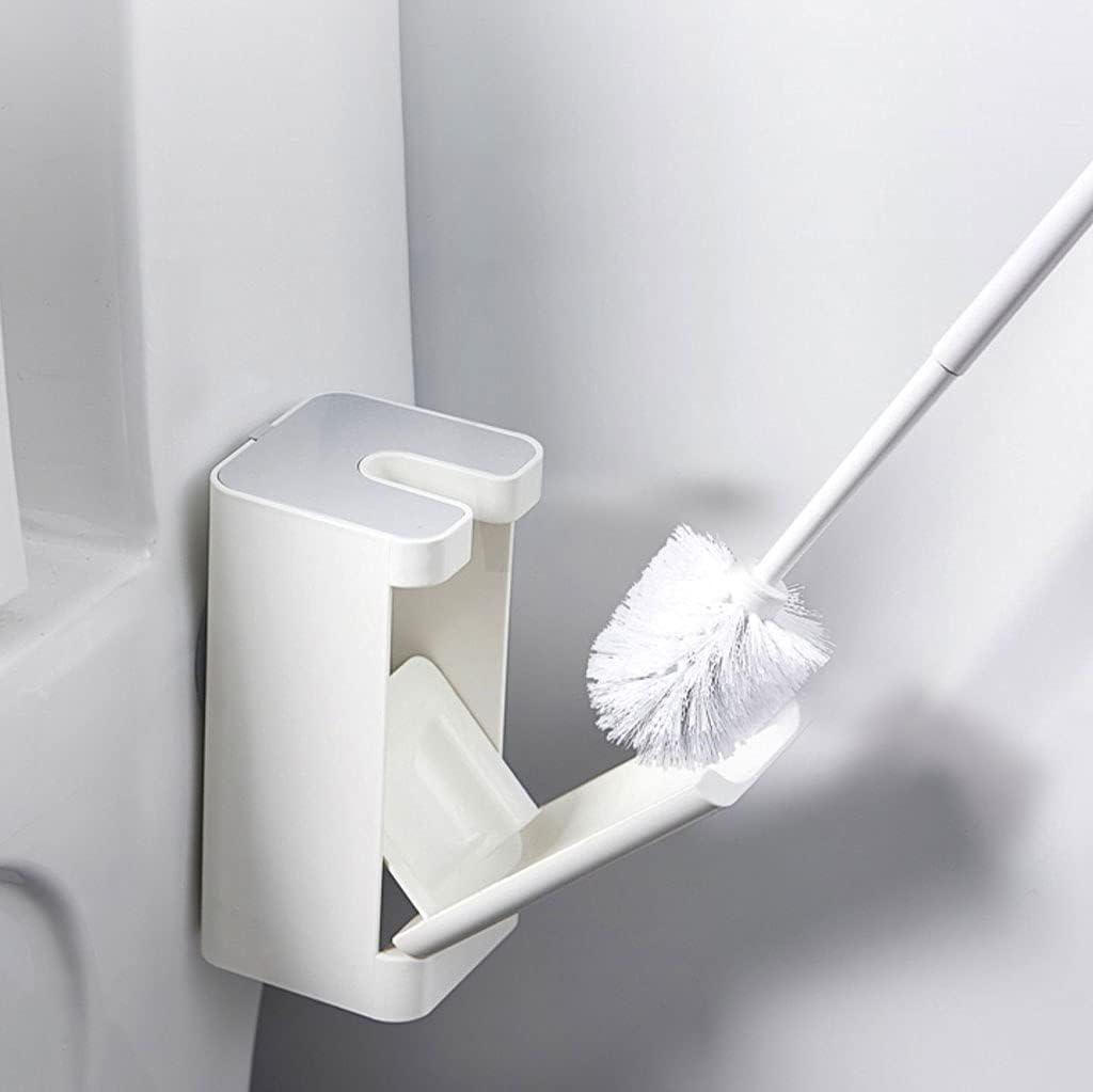 Toilet Brush Holder Wall-mounted Toilet Brush with Base Toilet Brush Simple Design Toilet Brush Household Bathroom Toilet Brush Cleaning Kit (white) Toilet Brush Holders