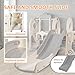 Elevon 4 in 1 Toddler Slide and Swing Set, Bus Themed Baby Slide for Toddlers, Indoor Outdoor Toddler Playground Backyard, Easy to Store, Safe Toy for Toddlers Slide, Kids - White & Gray