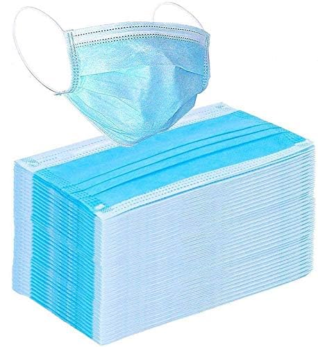 Image of 3-Ply Disposable Face Masks - Non-Woven, Breathable, Soft Ear Loops, Adjustable Nose Clip - Protective Mask for Daily Use, Travel, School, Office
