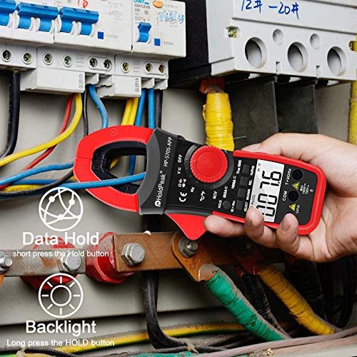 Image of HOLDPEAK Digital Clamp Multimeter Connect with APP via Bluetooth HP-570S-APP Voltage Multimeter with Amp Ohm Tester, 6000 Count with NCV, Auto Range, AC /DC Voltage AC /DC Current,Resistance