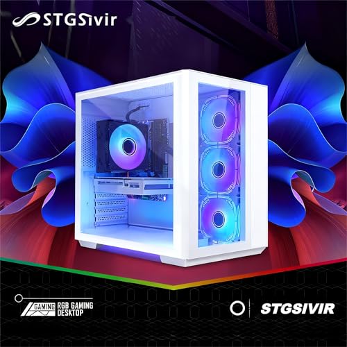 STGsivir Gaming PC Prebuilt, Corei7 tot 4.0GHz, GeForce RTX 3050 6GB GDDR6 6GB GDDR6, 32GB DDR4 RAM, 1TB SSD, WiFi 6, BT 5.0, RGB-ventilator x3, Windows 11 PRO - Afbeelding 6