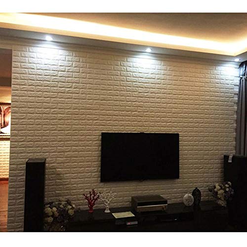 Kit 20 Painel Adesivo 3D Revestimento Tijolo Branco Parede