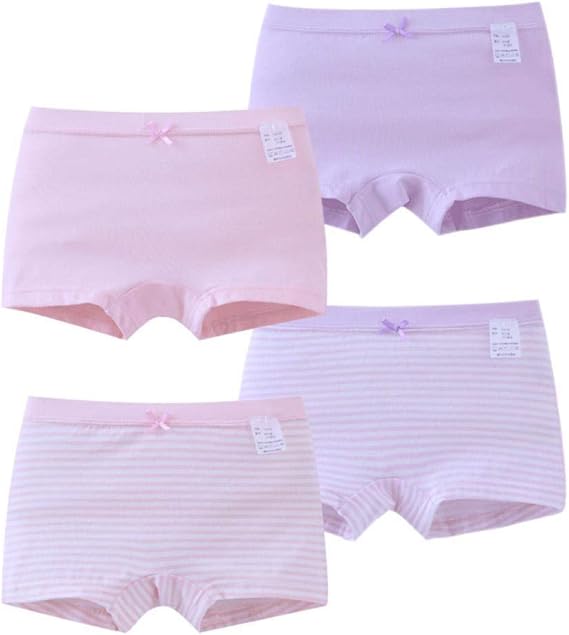 Amazon Bossip 子供 女の子 ショーツ 下着 キッズ 女児 パンツ 綿 ボクサーパンツ 4枚セット 可愛い オールシーズン 手触りいい 柔らかい 幼稚園 入園 小学生 入学 110 1 130 140 150 160 170cm ショーツ 通販