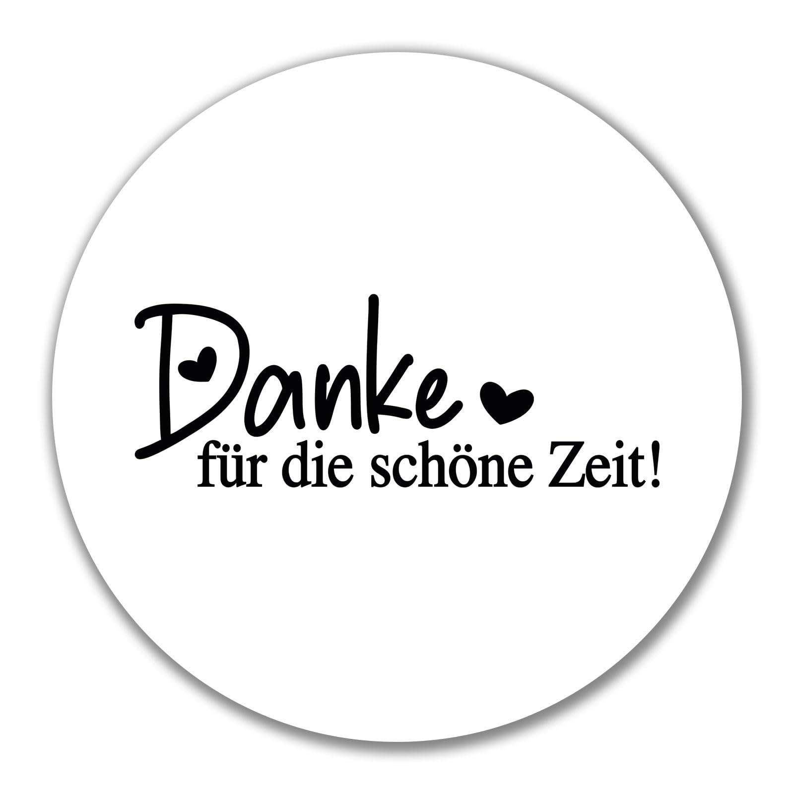 Huuraa Aufkleber – Danke für die schöne Zeit – Herz Geschenk, 10 cm