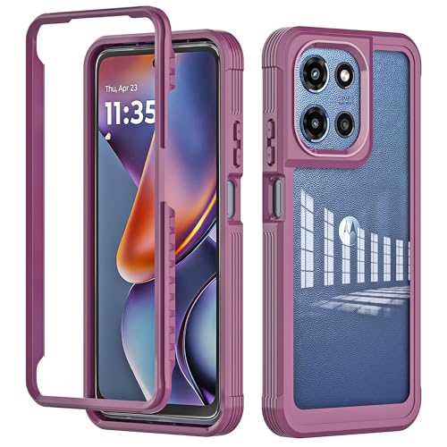 Coque pour Moto G 5G 2025 antichoc intégrale rouge vin 6,7"