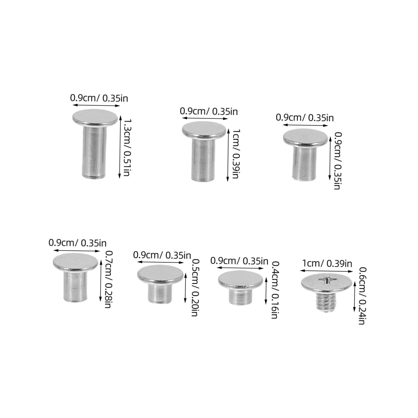 OSALADI Leather Craft Metal Rivet Kit 120 Pieces Easy Assembly Binding Screws Clothing Metal Rivets Spikes for Shoes Bags