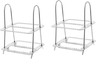 SOLUSTRE 2pcs 26 Dyeing Rack Glass Microscope Slides Rack Microscope Slides Staining Rack Slides Staining Holder Stain Glass Stainless Steel Microscope Slides Holder Specimen Glass Slide