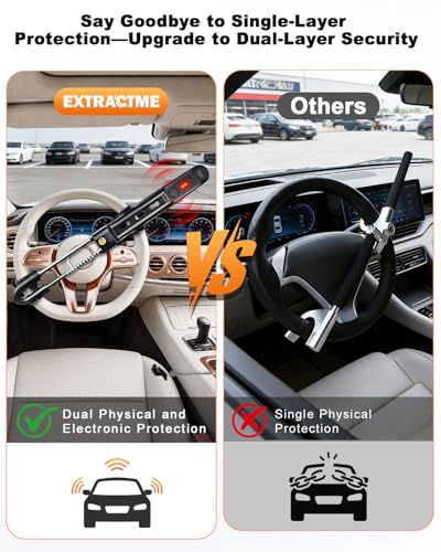 EXTRACTME Steering Wheel Lock with Alarm