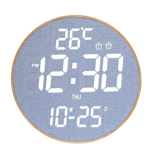 Horloge murale pour chambre et cuisine numérique LED avec réglage de luminosité