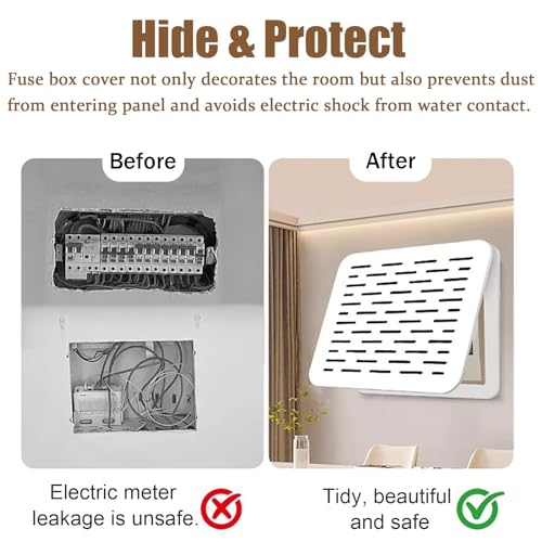 Electl Panel Cover - Hollow Design Breaker Box Decorative Lid, Flip-Up Protective Cover for Living Room & Kitchen, Stylish Electrical Distribution Box Accessory