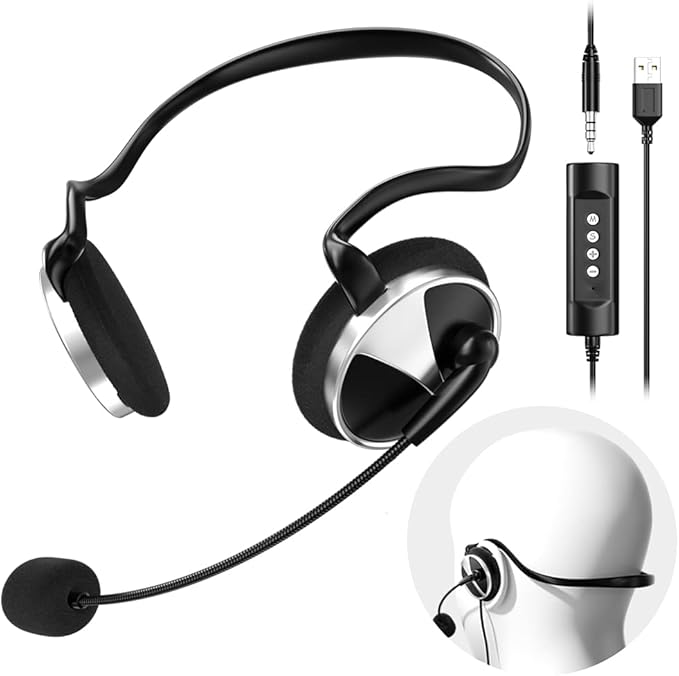 Telefon Mit Headset-anschluss 3 5mm Klinke Newaner PC Headset, USB/3.5mm Klinke Computer Headphones verdrahtet