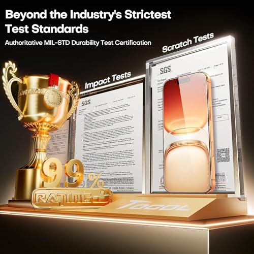 Image of TOCOL for iPhone 17 Pro Max Screen Protector /iPhone 16 Pro Max Screen Protector 6.9-Inch Instant Installation Tempered Glass HD Clear Full Coverage Protection Case Friendly 2 Pack