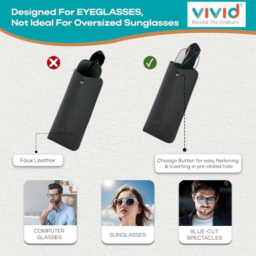 Image of Unisex Specs Chicago Button Eyewear Dabbi Faux Leather Soft Case Cover