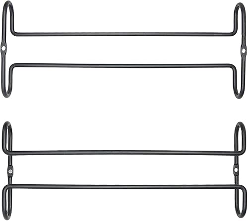 Miniatura 8 de Estante para copas de vino de 10 pulgadas debajo del gabinete, estante para almacenamiento de copas colgantes, organizador de vasos con secado