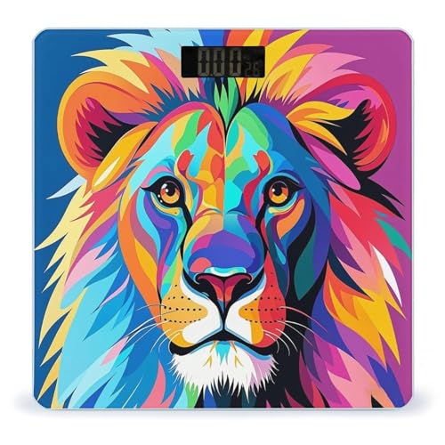 Báscula Digital Colorful Lion para Baño con Plataforma Amplia miniatura 1