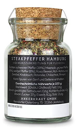 Ankerkraut Steakpfeffer Hamburg, Hausmischung, grober Steakhouse-Pfeffer, 80g im Korkenglas - Image 3