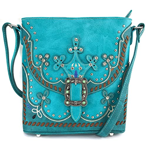 Zelris Western Moccasin Flower Buckle Women Conceal Carry Crossbody Messenger