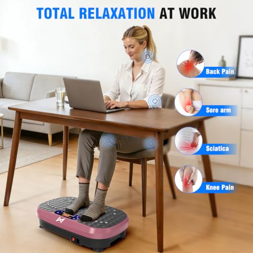 Image of AXV Vibration Plate Fitness Platform Exercise Machine Vibrating Shaking Full Body Shaker Workout Vibrate Stand Shake Board Sport Gym for Weight Loss Fat Burner for Women Men