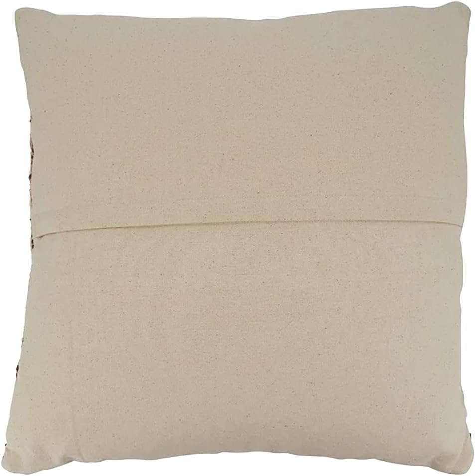 Fennco Styles Woven Chindi Striped Cotton Decorative Throw Pillow Cover 20" W x 20" L – Multicolor Textured Cushion Case for Couch, Bedroom and Living Room Décor