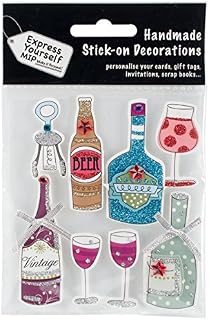 Express Yourself MIP MIP 3D Stickers Bottles and Glasses, Acrylic, Multicoloured, 0.09 x 3.9 x 5.9 cm