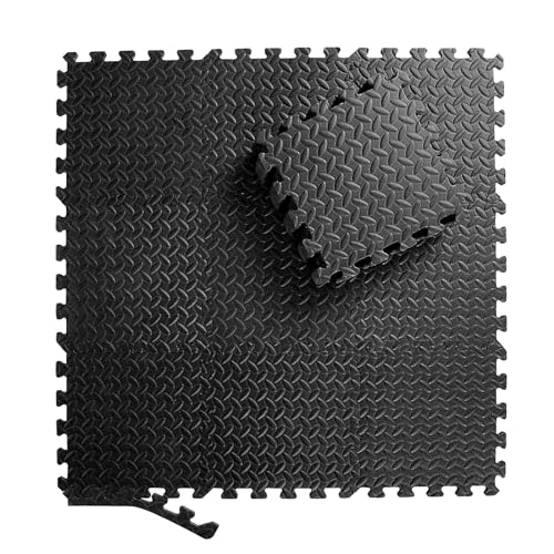 Image of Febyyer Interlocking Soft Foam Floor Mat - 20 Tiles Protective Gym Flooring Set, Exercise Mats EVA Puzzle Rubber Tiles, Ground Surface Protection Workout Underlay Matting Sports Home Fitness Garage