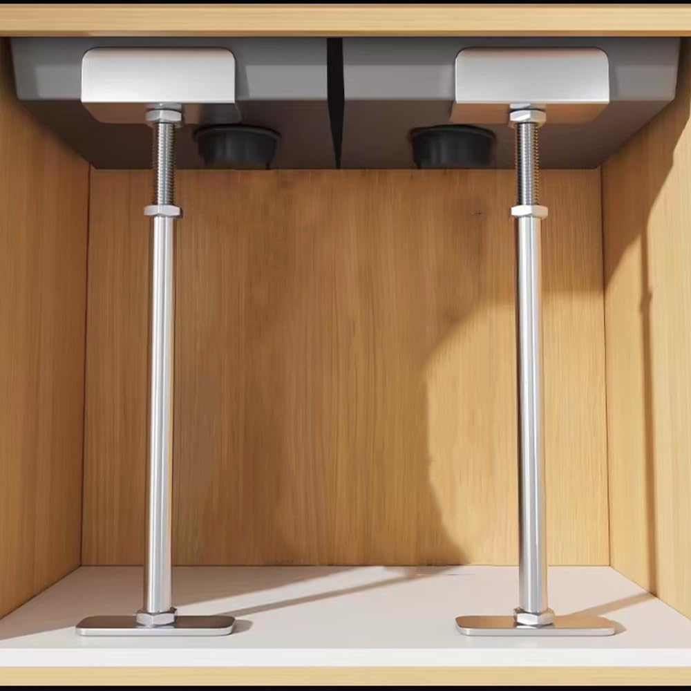 Support d'évier sous plan réglable en inox de 33 à 48 cm pour cuisine