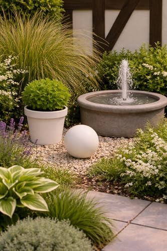 Boule en céramique antigel pour déco extérieure durable blanche en grès